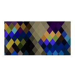 Background Of Blue Gold Brown Tan Purple Diamonds Satin Wrap by Nexatart