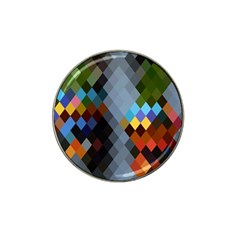 Diamond Abstract Background Background Of Diamonds In Colors Of Orange Yellow Green Blue And More Hat Clip Ball Marker by Nexatart