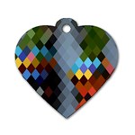 Diamond Abstract Background Background Of Diamonds In Colors Of Orange Yellow Green Blue And More Dog Tag Heart (One Side) Front