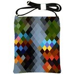 Diamond Abstract Background Background Of Diamonds In Colors Of Orange Yellow Green Blue And More Shoulder Sling Bags Front