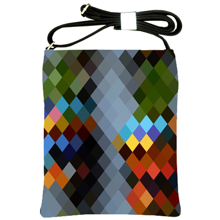 Diamond Abstract Background Background Of Diamonds In Colors Of Orange Yellow Green Blue And More Shoulder Sling Bags