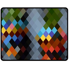 Diamond Abstract Background Background Of Diamonds In Colors Of Orange Yellow Green Blue And More Double Sided Fleece Blanket (medium) 