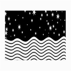 Black And White Waves And Stars Abstract Backdrop Clipart Small Glasses Cloth by Nexatart