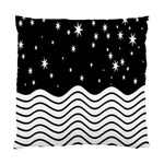 Black And White Waves And Stars Abstract Backdrop Clipart Standard Cushion Case (One Side) Front