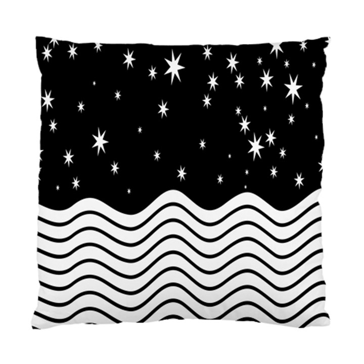 Black And White Waves And Stars Abstract Backdrop Clipart Standard Cushion Case (One Side)