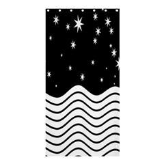 Black And White Waves And Stars Abstract Backdrop Clipart Shower Curtain 36  X 72  (stall)  by Nexatart