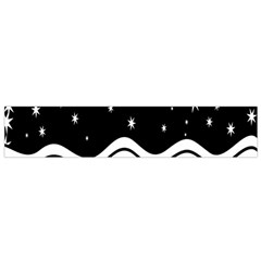 Black And White Waves And Stars Abstract Backdrop Clipart Flano Scarf (small)