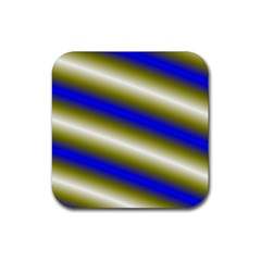 Color Diagonal Gradient Stripes Rubber Coaster (square)  by Nexatart