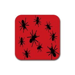 Illustration With Spiders Rubber Coaster (square)  by Nexatart