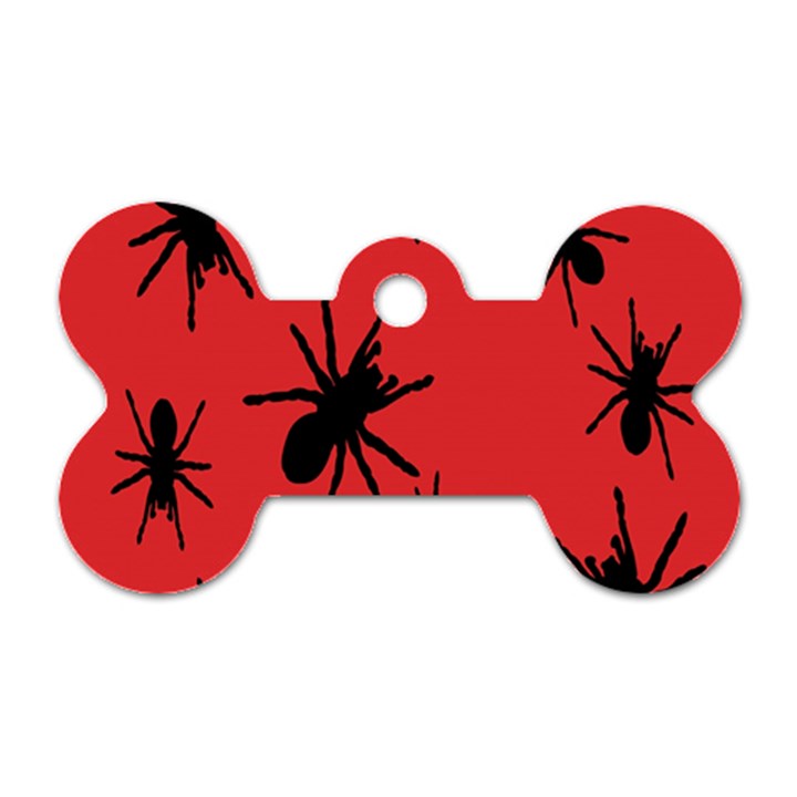 Illustration With Spiders Dog Tag Bone (Two Sides)