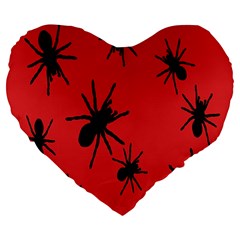 Illustration With Spiders Large 19  Premium Heart Shape Cushions by Nexatart