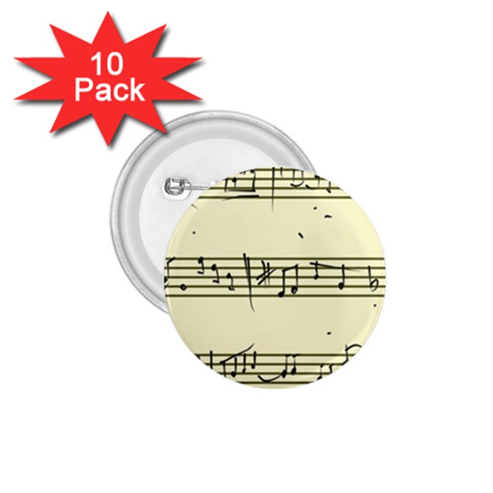Music Notes On A Color Background 1.75  Buttons (10 pack)