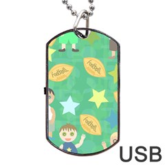 Football Kids Children Pattern Dog Tag Usb Flash (one Side) by Nexatart