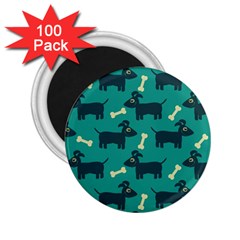 Happy Dogs Animals Pattern 2 25  Magnets (100 Pack) 