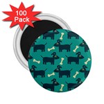 Happy Dogs Animals Pattern 2.25  Magnets (100 pack)  Front