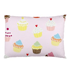 Seamless Cupcakes Wallpaper Pattern Background Pillow Case (two Sides)