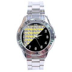 Note Abstract Paintwork Stainless Steel Analogue Watch by Nexatart