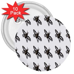 Insect Animals Pattern 3  Buttons (10 Pack)  by Nexatart