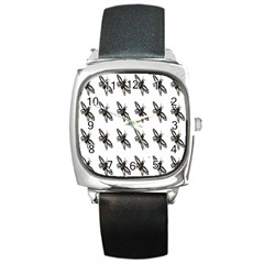 Insect Animals Pattern Square Metal Watch by Nexatart