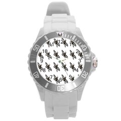 Insect Animals Pattern Round Plastic Sport Watch (L)