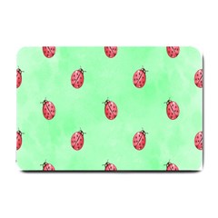 Pretty Background With A Ladybird Image Small Doormat  by Nexatart