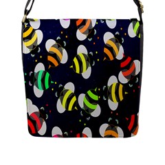 Bees Cartoon Bee Pattern Flap Messenger Bag (l)  by Nexatart