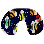 Bees Cartoon Bee Pattern Travel Neck Pillows Back