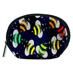 Bees Cartoon Bee Pattern Accessory Pouches (medium)  by Nexatart