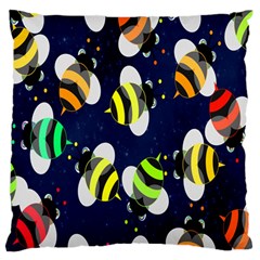 Bees Cartoon Bee Pattern Large Flano Cushion Case (one Side)