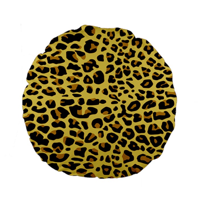 A Jaguar Fur Pattern Standard 15  Premium Flano Round Cushions