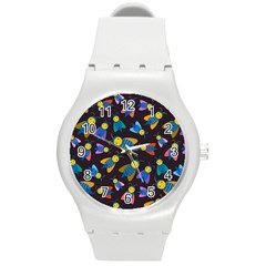 Bees Animal Insect Pattern Round Plastic Sport Watch (m) by Nexatart