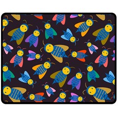 Bees Animal Insect Pattern Double Sided Fleece Blanket (medium) 