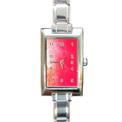 Abstract Red And Gold Ink Blot Gradient Rectangle Italian Charm Watch