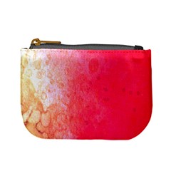 Abstract Red And Gold Ink Blot Gradient Mini Coin Purses