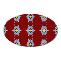 Geometric Seamless Pattern Digital Computer Graphic Wallpaper Oval Magnet by Nexatart