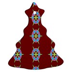 Geometric Seamless Pattern Digital Computer Graphic Wallpaper Christmas Tree Ornament (Two Sides) Back