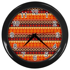 Abstract Lines Seamless Pattern Wall Clocks (black) by Nexatart