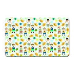 Football Kids Children Pattern Magnet (rectangular) by Nexatart