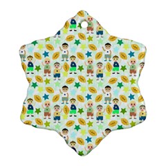 Football Kids Children Pattern Ornament (snowflake)