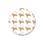 Cute Cats Seamless Wallpaper Background Pattern Magnet 3  (Round) Front