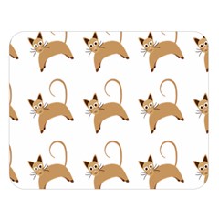 Cute Cats Seamless Wallpaper Background Pattern Double Sided Flano Blanket (large)  by Nexatart