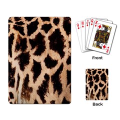 Yellow And Brown Spots On Giraffe Skin Texture Playing Card by Nexatart