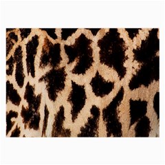 Yellow And Brown Spots On Giraffe Skin Texture Large Glasses Cloth by Nexatart