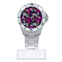 Love Colorful Elephants Background Plastic Nurses Watch by Nexatart