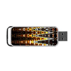 Bright Yellow And Black Abstract Portable Usb Flash (one Side)