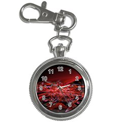 Red Fractal Valley In 3d Glass Frame Key Chain Watches by Nexatart