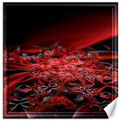 Red Fractal Valley In 3d Glass Frame Canvas 20  X 20   by Nexatart