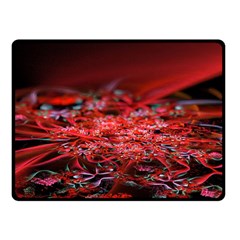 Red Fractal Valley In 3d Glass Frame Fleece Blanket (small) by Nexatart