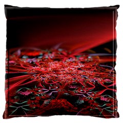 Red Fractal Valley In 3d Glass Frame Large Flano Cushion Case (one Side)