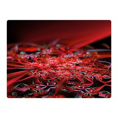 Red Fractal Valley In 3d Glass Frame Double Sided Flano Blanket (mini)  by Nexatart